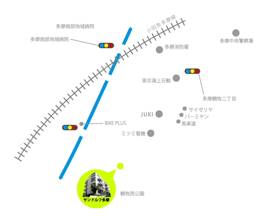 サンドルフ多摩の周辺地図